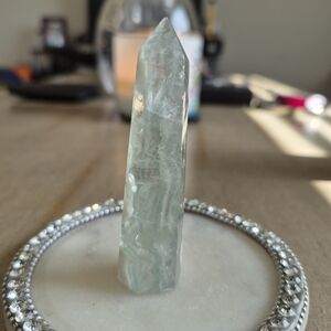 Natural Fluorite Crystal Point Obelisk Tower #K